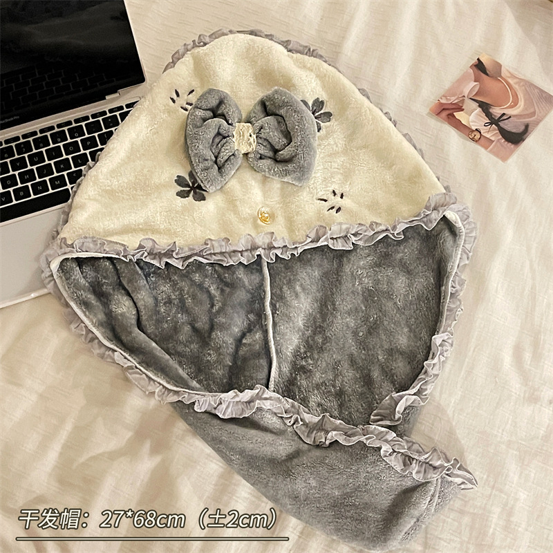 2024 nuevo lindo sombrero de cabello seco para mujeres super absorción de agua secado rápido paquete de pañuelo grueso para frotar el cabello largo toallas de cabello seco
