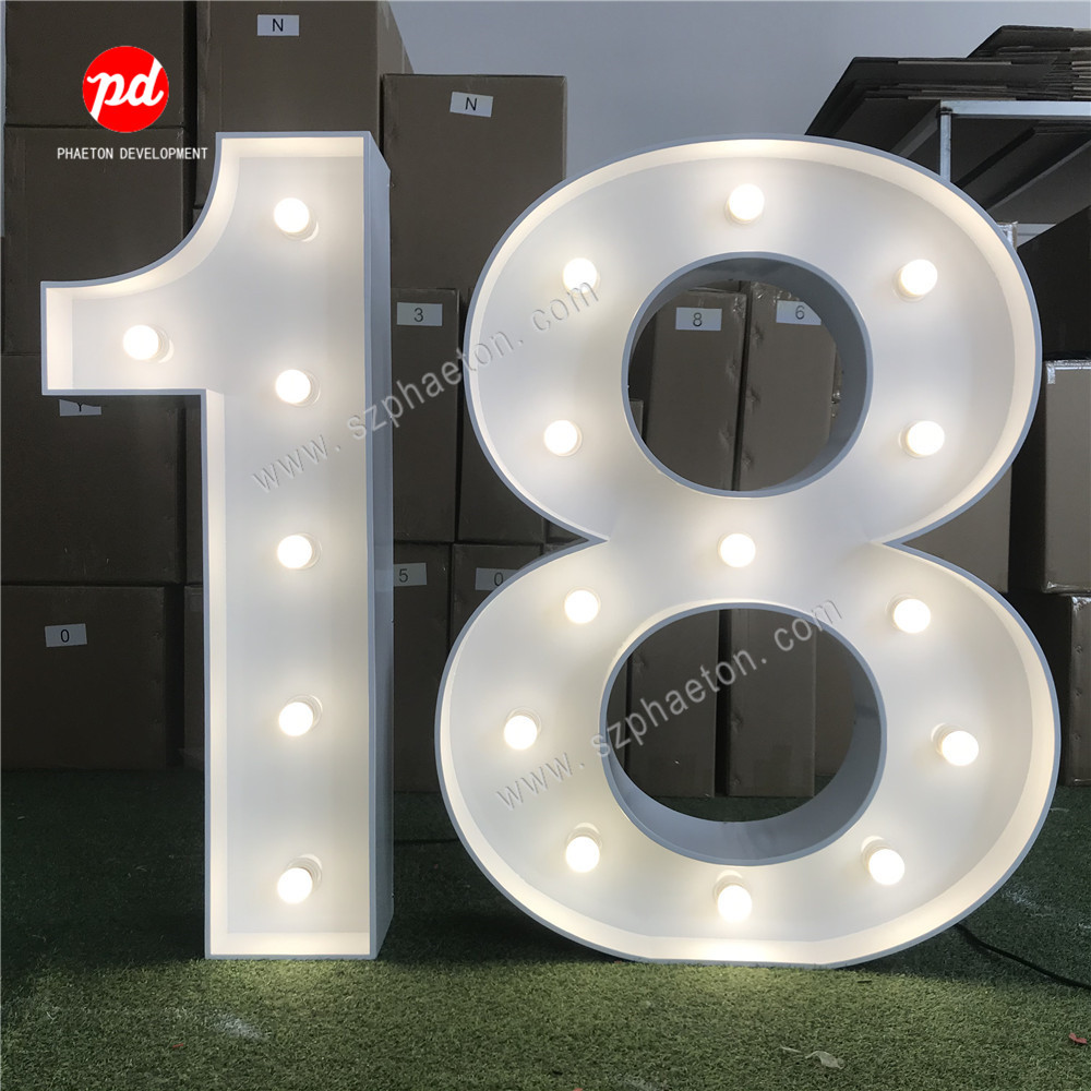 18岁生日ins数字字母灯造型装饰灯LED结婚生日派对广告拍摄道具