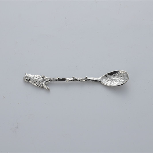 Vintage Style Hammered Bird Design Coffee And Dessert Spoon_voghion.com