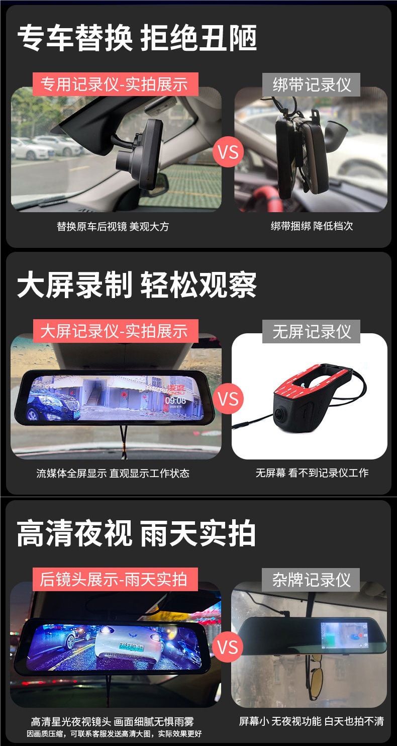 Lingdu Toyota Camry Corolla Avalon Levin Rav4 Highlander Rearview Mirror Dedicated Dash Cam