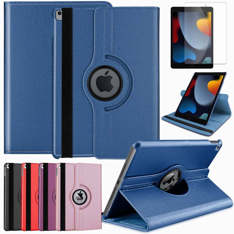 Foreign Trade Factory Custom Logo Business Leather Case for iPad Tablet with Lychee Pattern, Rotating Anti-Drop Protective Cover for Apple Air5