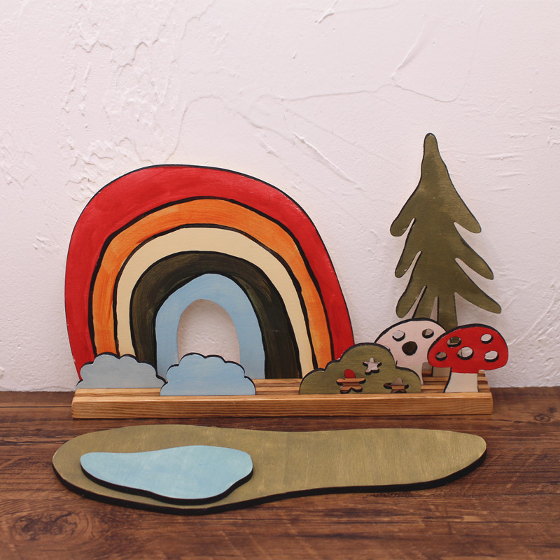 Children's Scene Toys Ornaments Building Rainbow Glacier Building Blocks Educational Toys