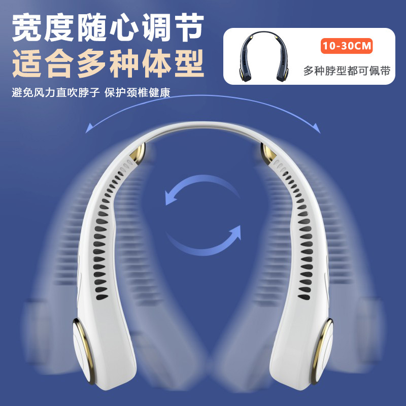 Gente perezosa transfronteriza sin hojas gran ventilador de cuello colgante de viento mini deportes portátiles al aire libre pequeño ventilador silencioso regalo al por mayor