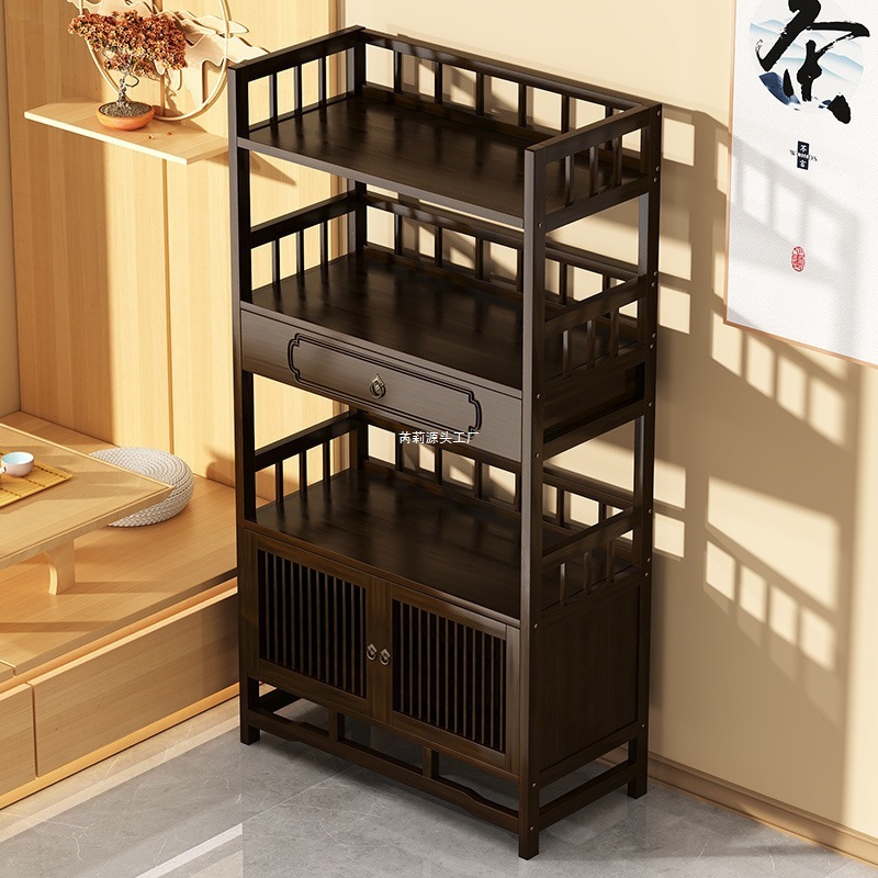 新中式实木博古架摆件茶叶架置物架多宝阁展示柜茶具茶杯收纳架子|undefined