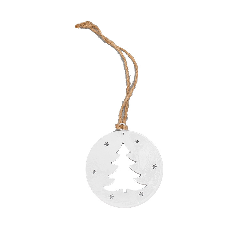 Madera de hierro forjado copo de nieve de alce colgante de árbol de Navidad decoración de Navidad colgante de hierro blanco colgante de árbol de Navidad
