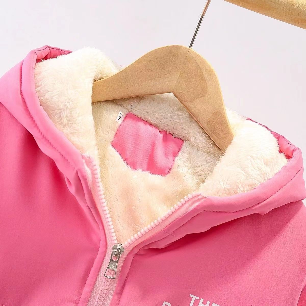 Niña invierno chaqueta otoño-invierno 2024 nuevo chaqueta con capuz para niños bebés mujeres más vello grueso ropa de asalto