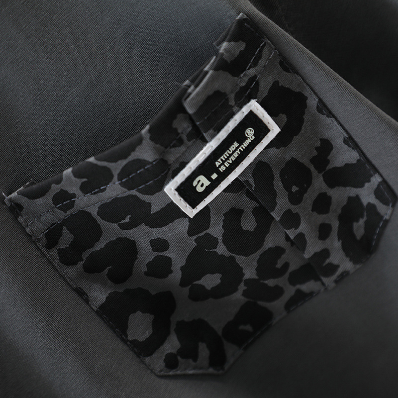 7294 Traje de verano para niños 2025 nueva ropa de moda occidental para niños verano manga corta estampado de leopardo traje de dos piezas verano