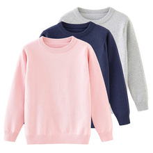 跨境秋冬中大儿童毛衣打底衫男童女童圆领针织套头宝宝毛线衫批发