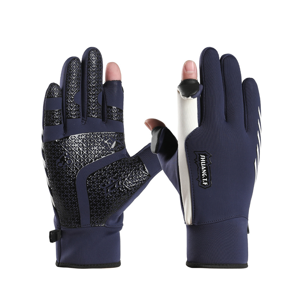 Guantes de ciclismo al aire libre para hombres de otoño y invierno deportivo impermeable a prueba de frío a prueba de viento con guantes calientes de pantalla táctil gruesos