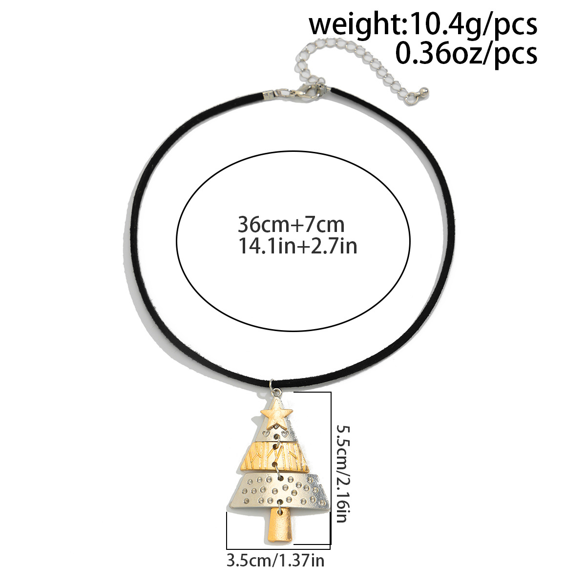 Weihnachtsbaum Anhänger Halskette Set Schmuck Geschenk Damen_voghion.com