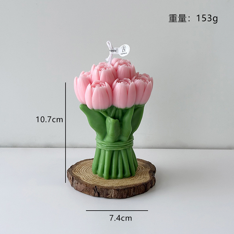 Duftkerze Tulpenstrauß Handgefertigtes Blumendesign Als Geschenk_voghion.com