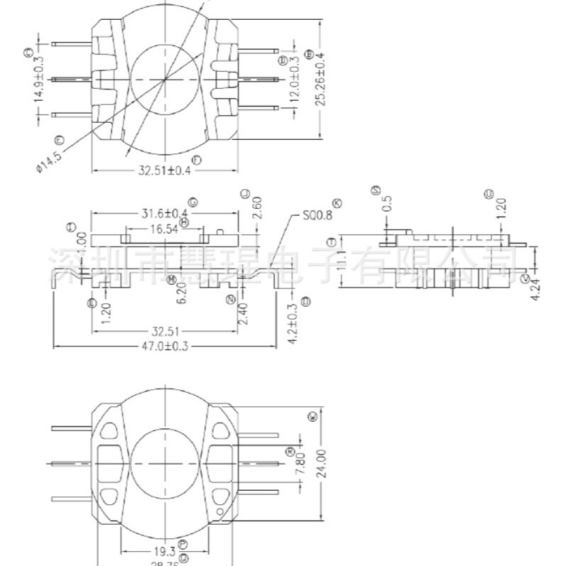 PQ3813 PQ40-7 PM38 skeleton high frequency transformer skeleton Vertical 33 skeleton Crab legs