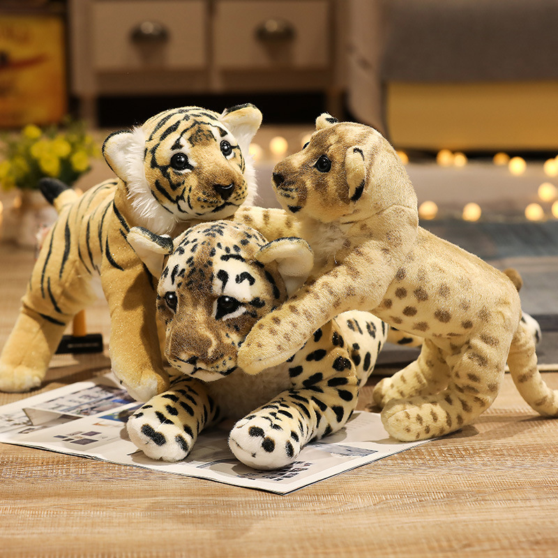 Simulated Lion, Tiger, and Leopard Plush Toys, Lion King Stuffed Dolls, Pillow Leopard, Cross-Border Wholesale Tiger Simulated Lion, Tiger, and Leopard Plush Toys, Lion King Stuffed Dolls, Pillow Leopard, Cross-Border Wholesale Tiger