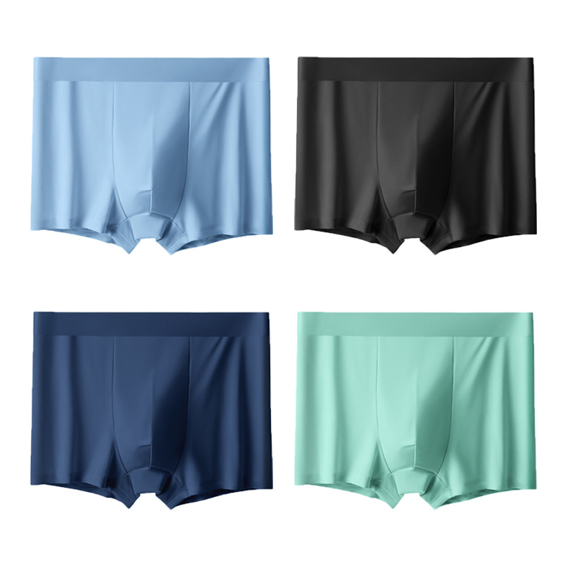 Entrega de ropa interior para hombres de seda de hielo verano ultrafino transpirable antibacteriano juvenil hombres Boxer shorts cabeza suministro transfronterizo