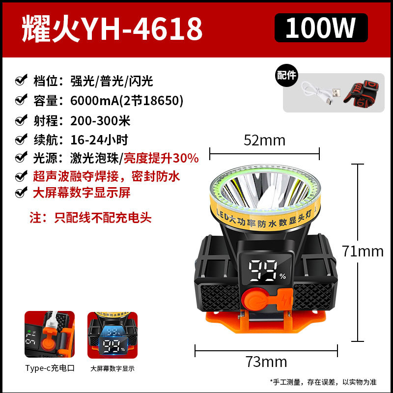 Yh-4618/100w/laser cannon/sealed waterproof/battery screen