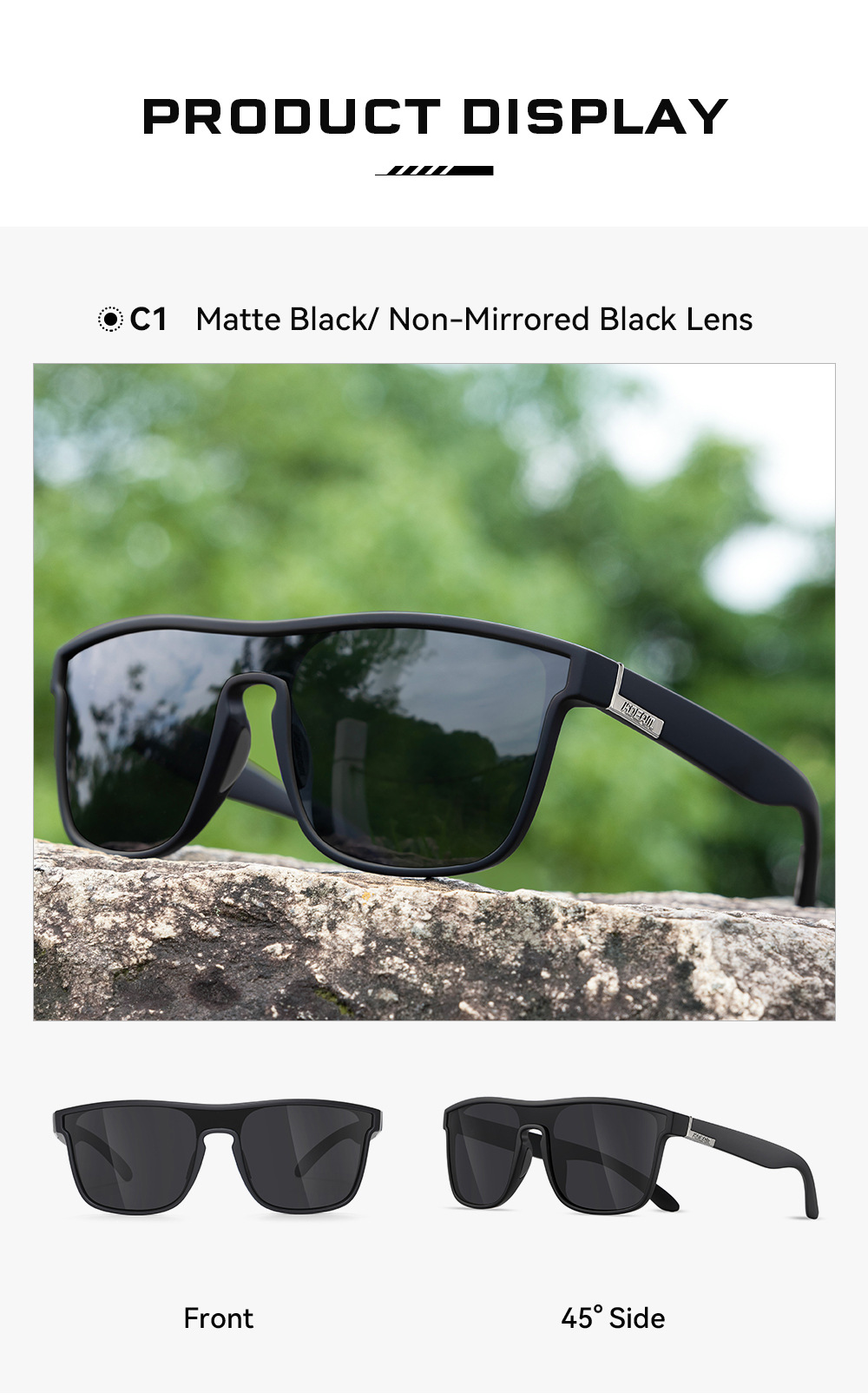 KDEAM große Sonnenbrille neu polarisiert einteilig Sportsonnenbrille winddicht Sonnenbrille Metallscharnier KD528-PLUS