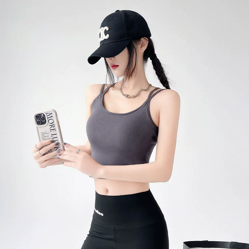 Футболка, топ с чашечками, базовая лямка для лета, красивая спина, slim fit