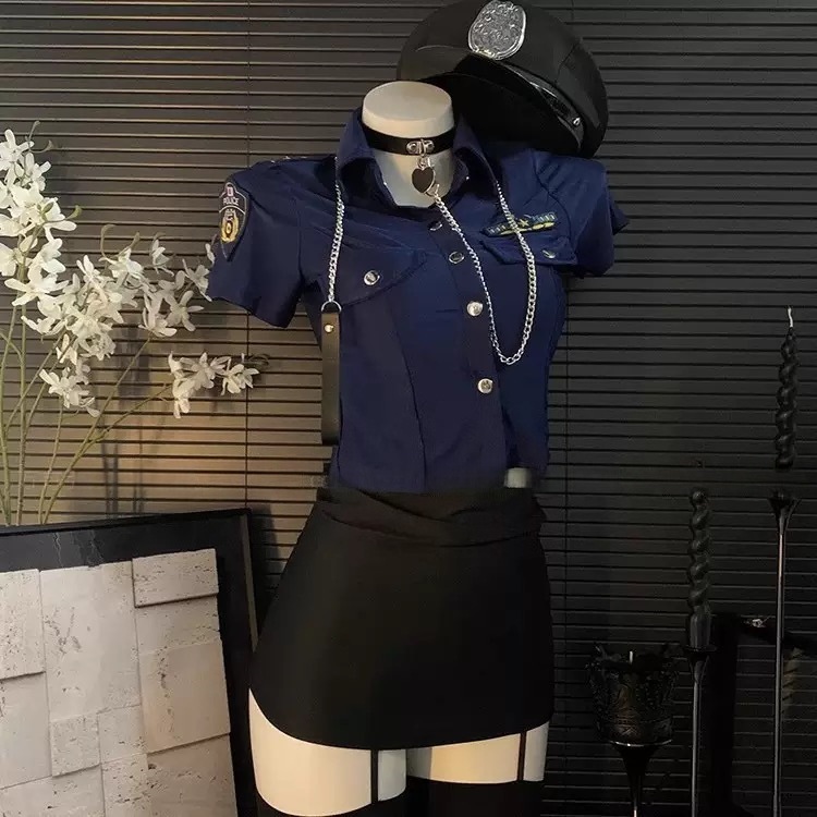 Night Cat Sexy Lingerie Sexy Super Hot Cosplay Stewardess Outfit Nightclub Uniform Nightgown Popular Suit for Women