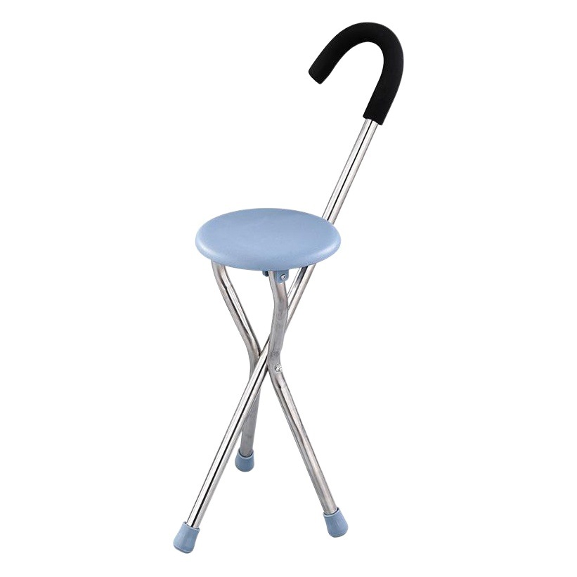 En stock taburete de mano de aleación de aluminio para ancianos taburete caminando taburete de tres patas ayuda a caminar rehabilitación ayuda puede ser fijo