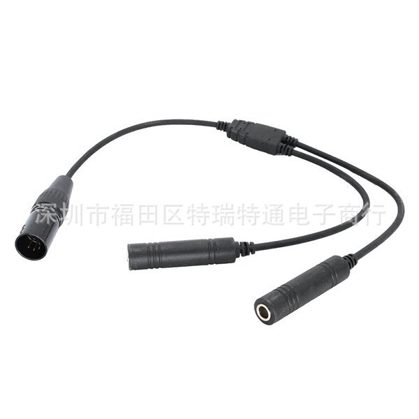 Aviation Headset Adapter Cable Ga Dual Female to Xlr Male Ga Dual Plug to Airbus 5-Pin Xlr Adapter