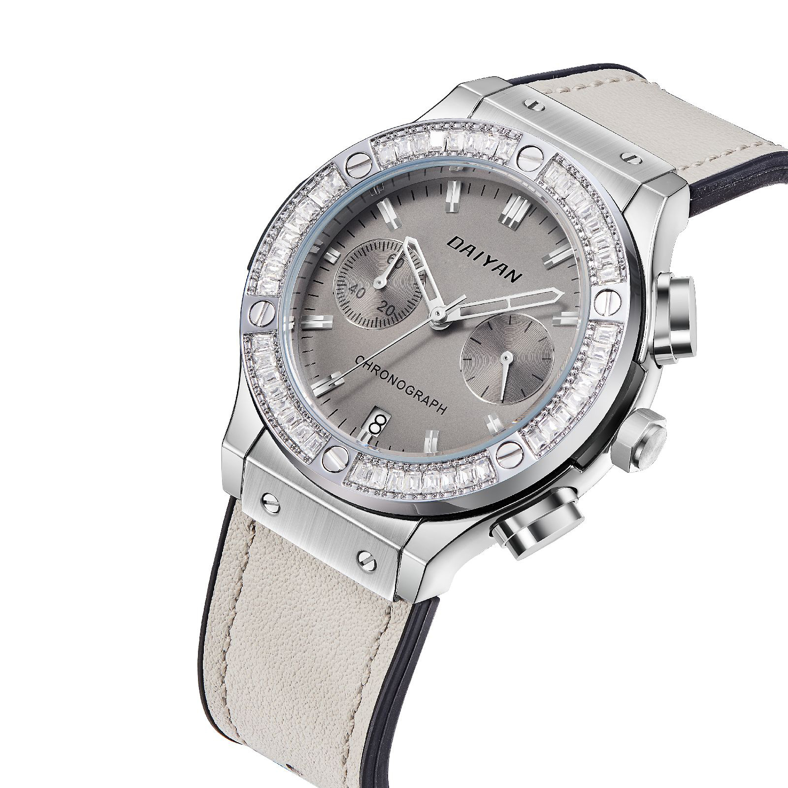 Generation Morandi Gray Sparkling Crystal Inlaid Dial Light Luxury Niche Women's Quartz Watch