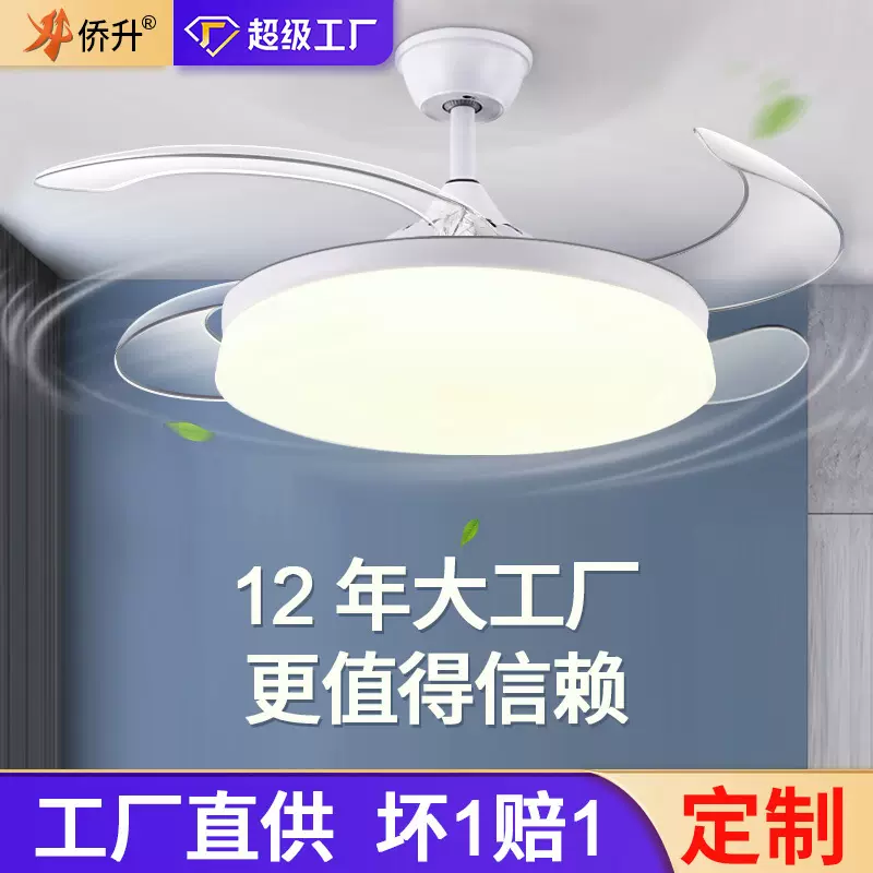 护眼隐形风扇灯2025新款吊扇灯吸顶家用客厅餐厅卧室电扇吊灯定制