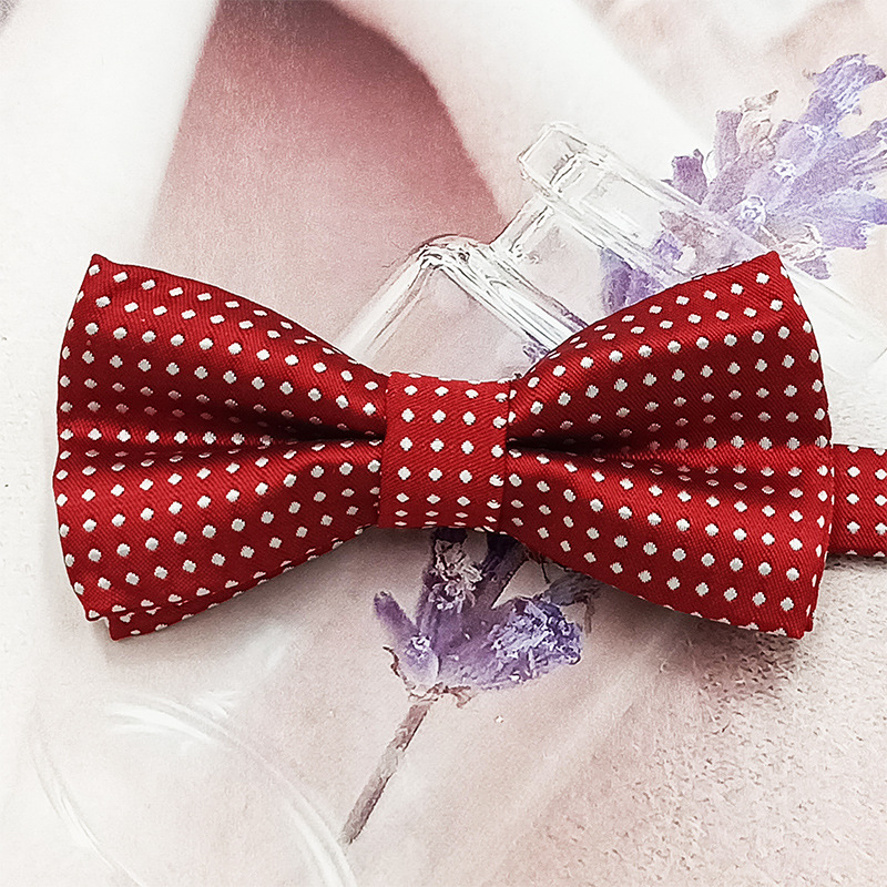 Lugar del fabricante Versión coreana de la pajarita para niños de doble capa para estudiantes de primaria hilo de poliéster teñido en hilo de seda color sólido accesorios para mascotas lazo