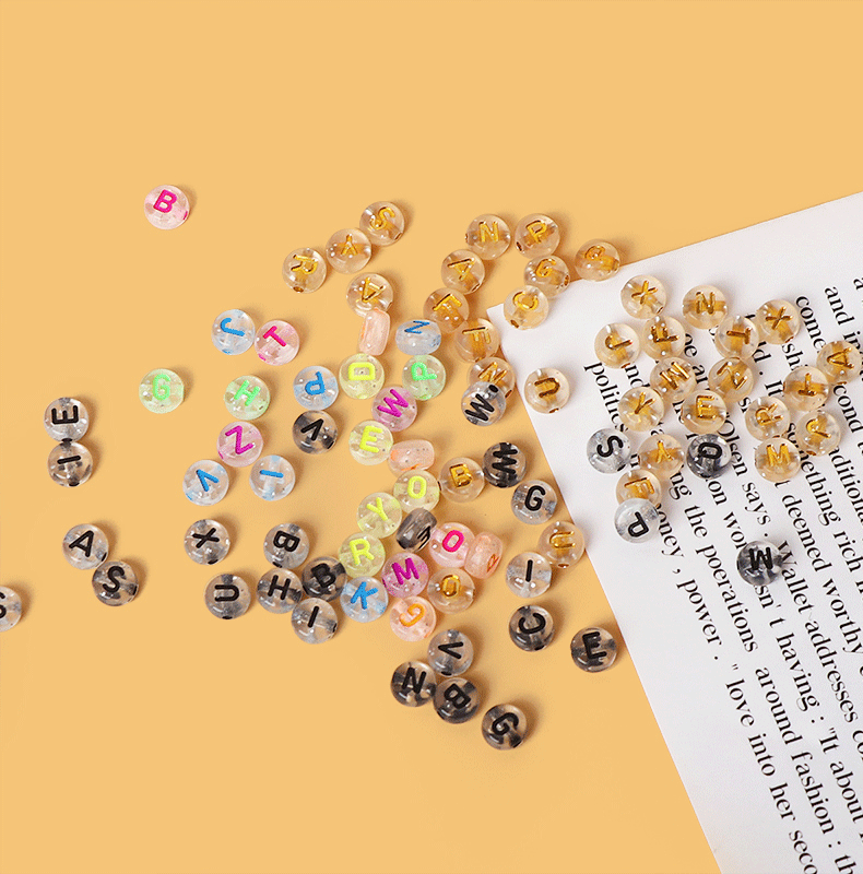 16g Weight 7*4mm Hole 2~2.9mm Arylic Letter DIY Jewelry Accessories Beads