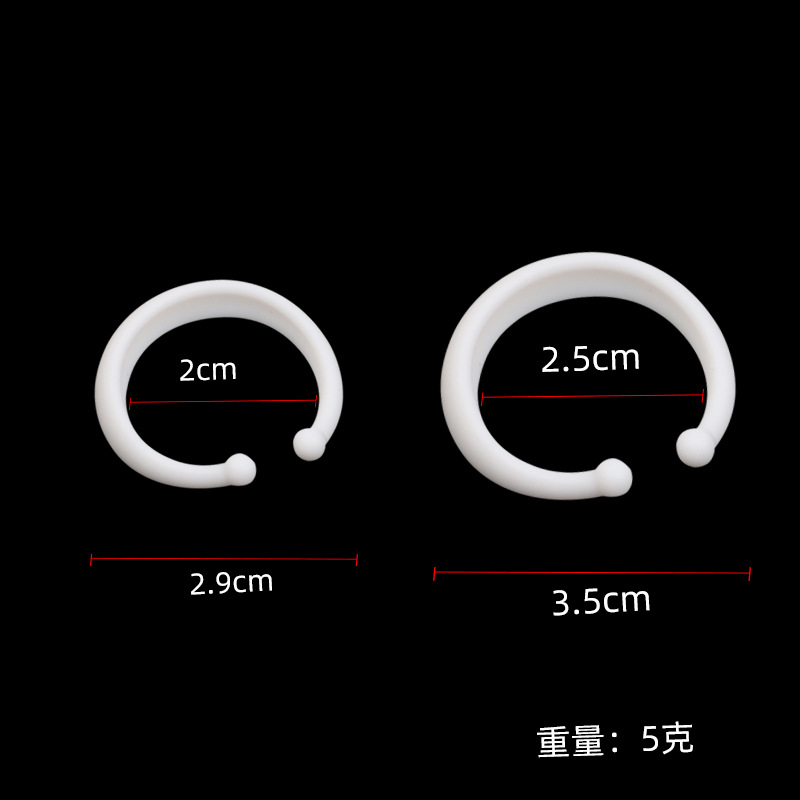 Silicone C-Shaped Foreskin Ring, Semi-Circular Delay Ring for Men, White Day & Night Set — detail image 1