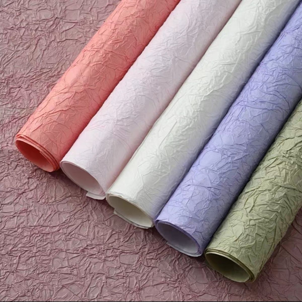 Material de embalaje florista de 3 metros de papel de piedra hecha a mano DiDi papel texturizado dobles pliegues de papel texturizado de embalaje de flores