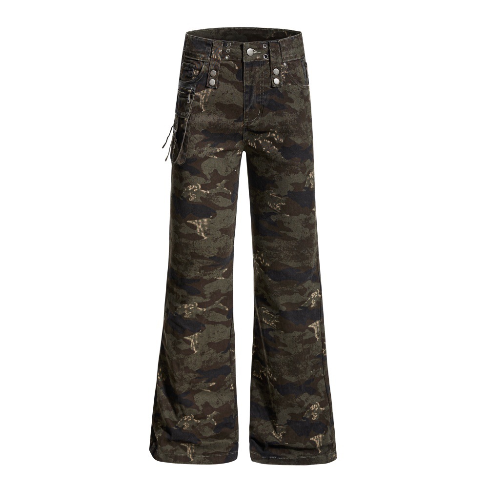 Camouflage Schlaghose für Herren – lässiger Stil im Hip-Hop-Look, funktional, Cargo-Stil, locker geschnitten, lange Hose mit Taschen_voghion.com