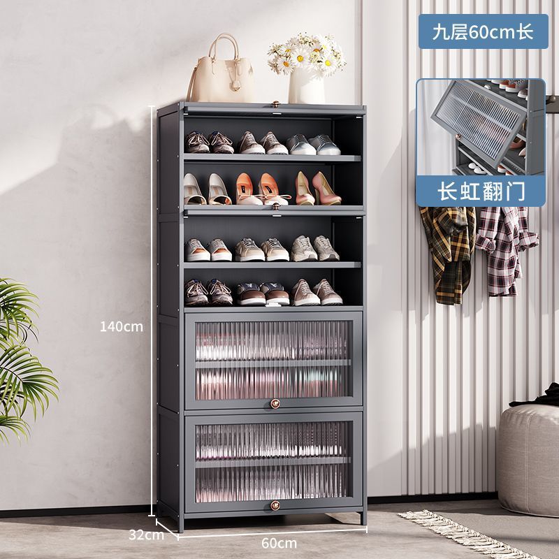 Estante de zapatos multicapa doméstico ligero a prueba de polvo armario de zapatos puerta de entrada estante multifuncional piso armario de almacenamiento de zapatos