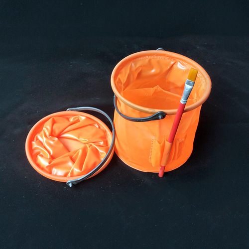 Wholesale small number partition hard bottom pen folding plastic bucket beach tide bucket art painting paintbrush washing bucket