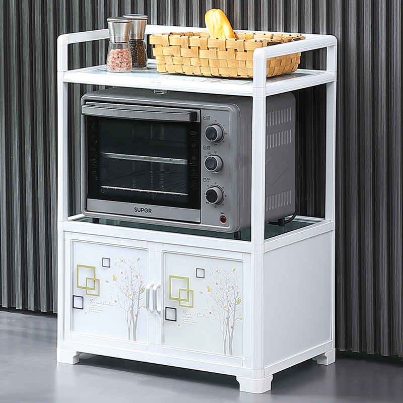 Armario de comedor armario de aleación de aluminio armario horno de microondas salón de belleza herramientas de manicura carro estante contra la pared