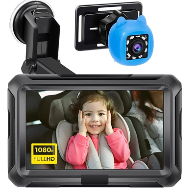 Amazon New Private Model 4.3 Inch Car Baby Monitor HD Night Full Color HD1080P Camera (Car display) - 43-private-model-large-suction-cup-8-lights-with-blue-shell
