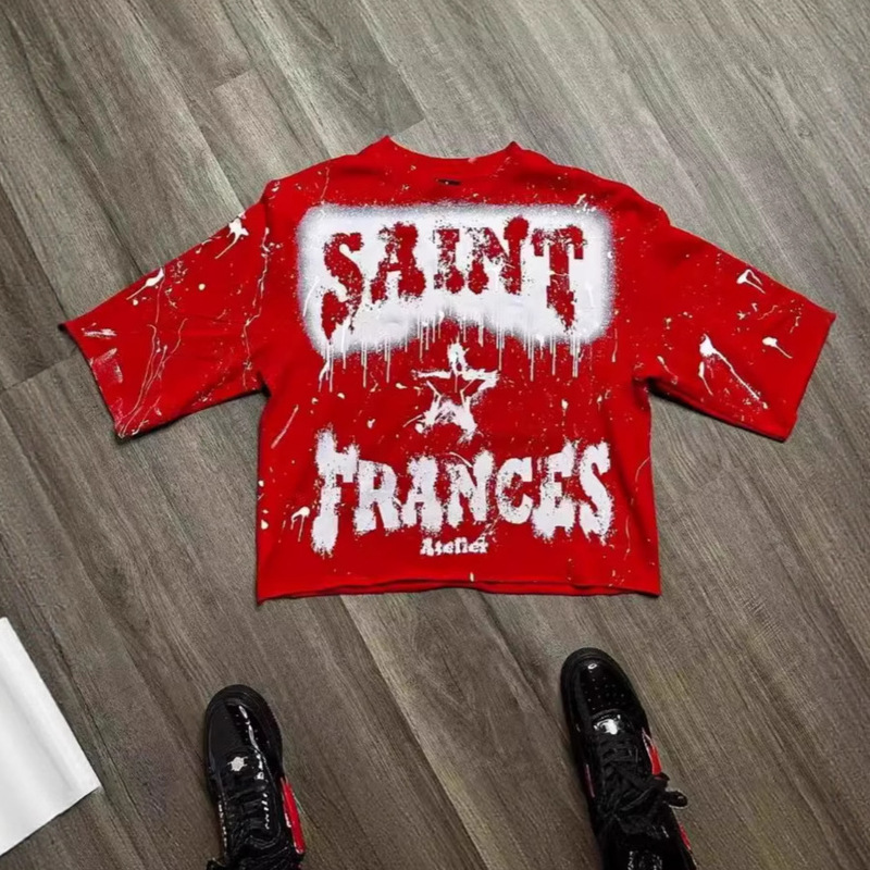 アメリカンストリートヒップホップトレンド服レタープリントTシャツパーソナライズされたパンク男性と女性のルーズトップ卸売|undefined