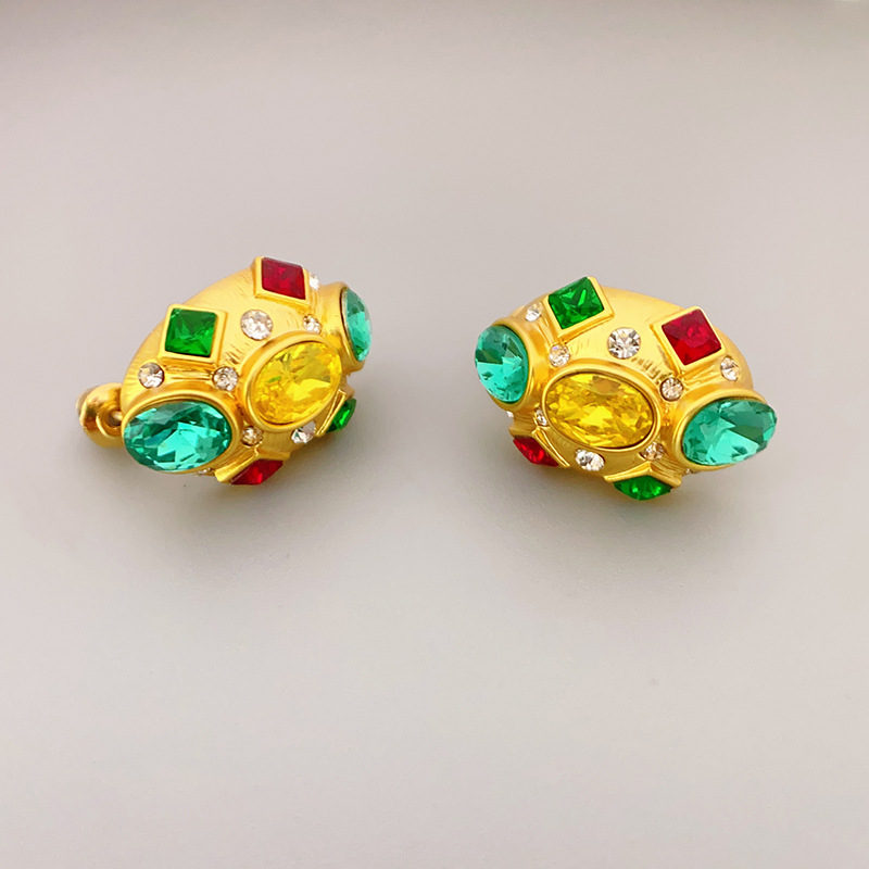 brass artificial multicoloured stone inlay