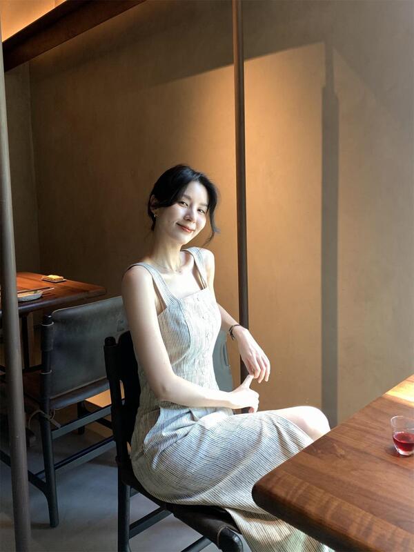 法式背心连衣裙女夏季2025新款高级感气质通勤修身收腰显瘦长裙子|undefined