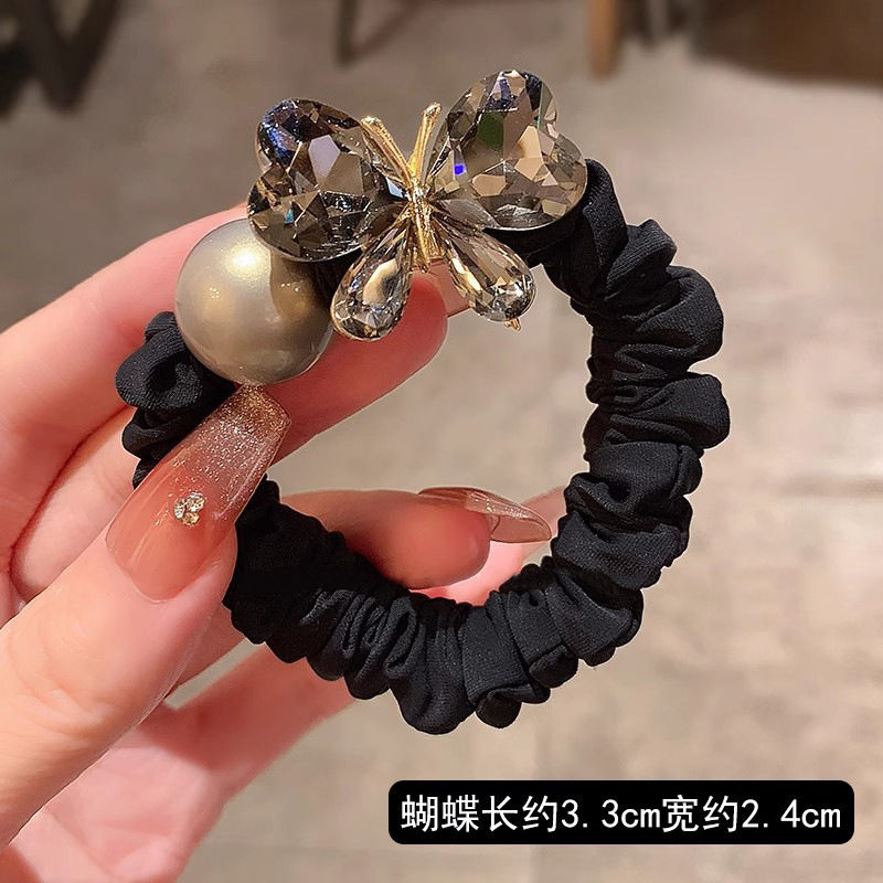 头绳高级感精致珍珠发绳女高弹力发圈女士皮套不伤发韩版发饰皮筋|undefined