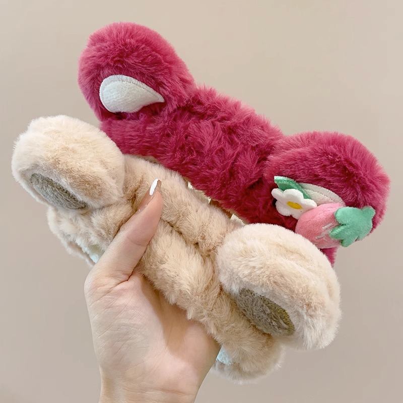 Ciervo blanco mismo estilo oso cara lavado banda de pelo máscara facial especial diadema antideslizante presión banda de pelo todo partido horquilla tocado