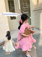 女童连衣裙 2021夏季韩版儿童宝宝洋气荷叶摆裙子棉质舒适公主裙