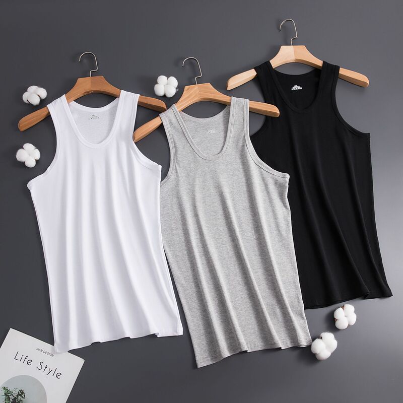 Summer handsome vest men's tight I-shaped sweatshirt outside hurdle work vest Korean fashion generation hair