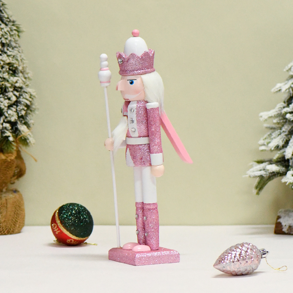 12 pulgadas en el nuevo 30CM cascanueces decoraciones de Navidad decoraciones de escritorio Navidad nueces soldados polvo brillante