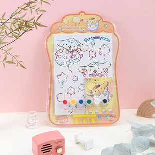 New Genuine Cartoon Animation Environmental Protection DIY Sanrio Hand-painted Graffiti Color-painting Children's Digital Oil Painting suit