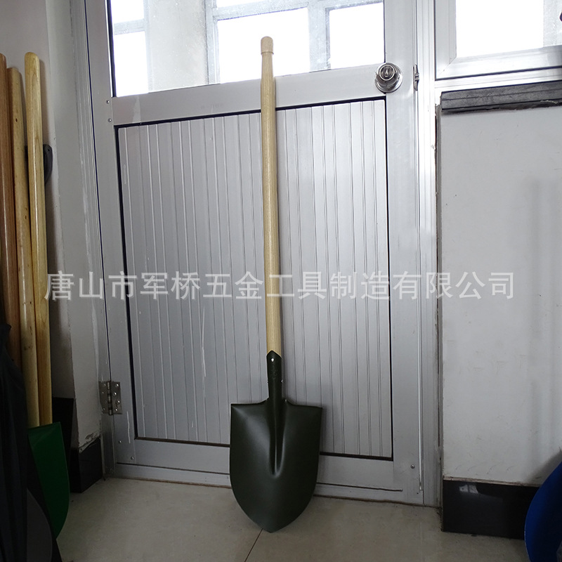 工厂批发防汛抢险铁锹 消防物资绿色大铁锹木柄铁锹