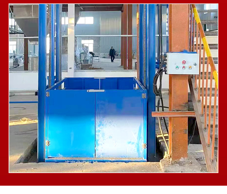 Customized electric hydraulic lift for loading and unloading goods, used in factory workshops, warehouses, and production facilities, with a load capacity of three tons