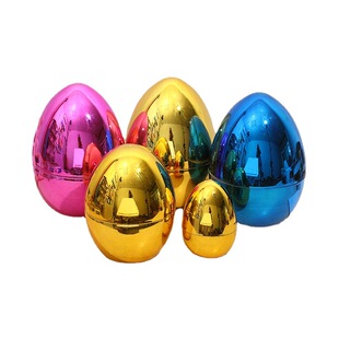 Factory Direct supply Easter egg electroplating plastic egg size 14X10 DIY handmade toys
