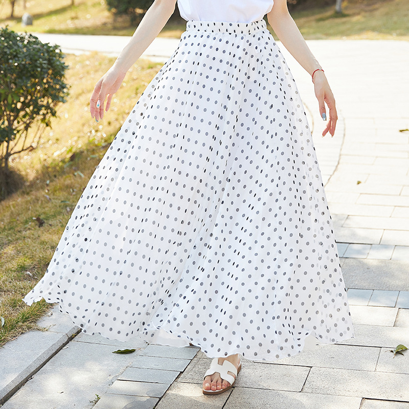 2025 nueva falda de lunares para mujer, falda bohemia, suministro directo de fábrica al por mayor de Amazon