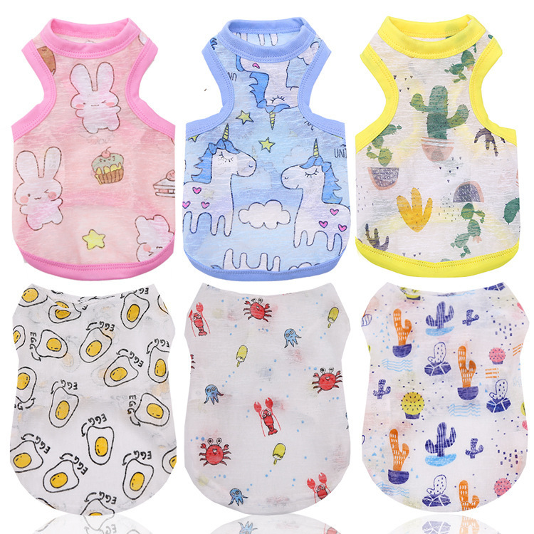 Pet Cat Clothing Small and Medium-Sized Dogs French Bulldog Cat Teddy Bichon Dog Clothes Sun Protection Vest Dog Clothing Supplies Pet Cat Clothing Small and Medium-Sized Dogs French Bulldog Cat Teddy Bichon Dog Clothes Sun Protection Vest Dog Clothing Supplies