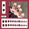 Removable fake nails, nail stickers for nails with bow for manicure, ready-made product, french style